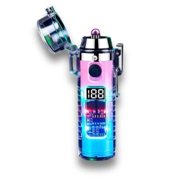 Double Arc Rechargeable Plasma Lighter with Digital Display   Waterproof & Windproof for Outdoor Use