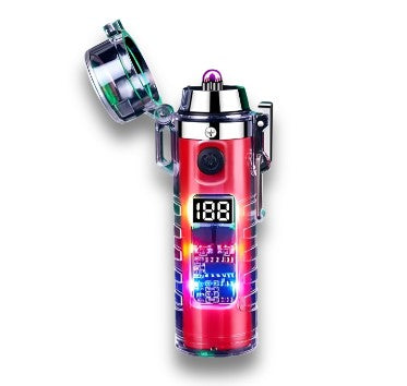 Double Arc Rechargeable Plasma Lighter with Digital Display   Waterproof & Windproof for Outdoor Use