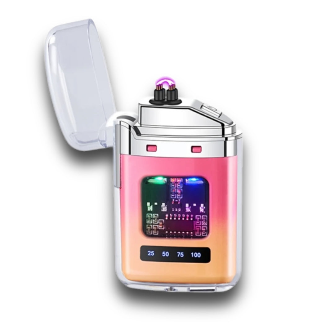 Rechargeable Plasma Arc Lighter with Digital Display   Waterproof & Windproof for Outdoor Use